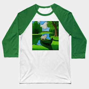 Watercolor Saint Patrick's Galway sheep on boat Baseball T-Shirt